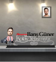 Kişiye Özel İş Adamı Karikatürlü Kolay Yetişmiyor Ahşap Biblo Bay-11