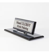 Kişiye Özel Tasarım Premium Cam Masaüstü İsimlik - Yönetici İsimlik – Ofis Masaüstü İsimlik - Masalık
