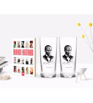 BK Gift Kişiye Özel Renkli Baskılı Atatürk Temalı İkili Rakı Bardağı ve Rakı Cep Kitabı Hediye Seti-14 (Model 1)