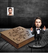 Kişiye Özel Orkestra Şefi Karikatürlü Ahşap Biblo Kutulu Bay-1