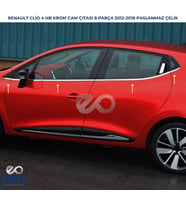 Renault Clio 4 HB Krom Cam Çıtası 8 prç.  2012-2018 Model Arası Uyumlu Paslanmaz Çelik