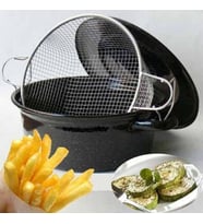 Fritöz Kızartma Tenceresi Patates Kabak Patlıcan Kızartma Tenceresi Fritöz Emaye Tencere