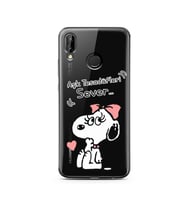 Snoopy Tasarımlı Süper Şeffaf Silikon Telefon Kılıfı Huawei P20 Lite 