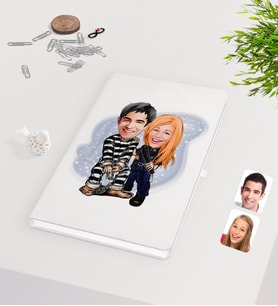BK Gift Kişiye Özel Sevgililer Karikatürlü Beyaz Defter-7