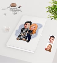 BK Gift Kişiye Özel Sevgililer Karikatürlü Beyaz Defter-7