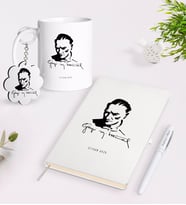 BK Gift Kişiye Özel Atatürk Temalı Kupa Anahtarlık Beyaz Defter Kalem Hediye Seti-19 (Model 1)