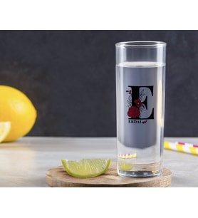 BK Gift Kişiye Özel Renkli Baskılı Harfli Vodka Bardağı-6 (Beyaz)