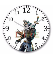 Fortnite Dire Skin  Duvar Saati Bombeli Gercek Cam