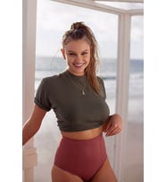 Angelsin Gül Kurusu Yüksek Bel Bikini Alt