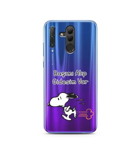 Snoopy Tasarımlı Süper Şeffaf Silikon Telefon Kılıfı Huawei Honor 20 Lite 
