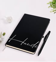 BK Gift Kişiye Özel El Yazılı Siyah Defter Kalem Seti-2