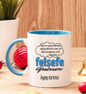Felsefe Öğretmenine Hediye Renkli Kupa Bardak