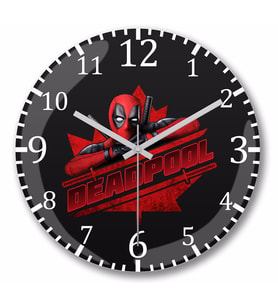 Deadpool I Am Canadian Duvar Saati Bombeli Gercek Cam