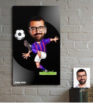 BK Gift Kişiye Özel Futbol Bordo Mavi Karikatür Ahşap Tablo - 1