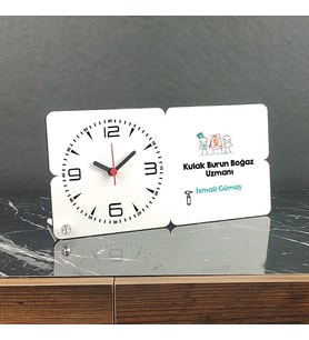 Kulak Burun Boğaz Uzmanı Ahşap Masa Saati 001