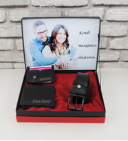 Kişiye Özel Fotoğraflı Cüzdan Kartlık  Kemer Set