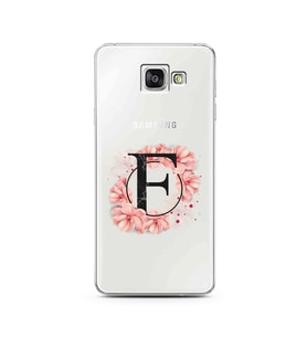 Pembe Çiçekli Harf Tasarım Süper Şeffaf Silikon Telefon Kılıfı Samsung A3 (2016)