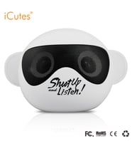iCutes Cool Monkey Gözlüklü Maymun Siyah Kablosuz Bluetooth Hoparlör USBli-TF kartlı M205