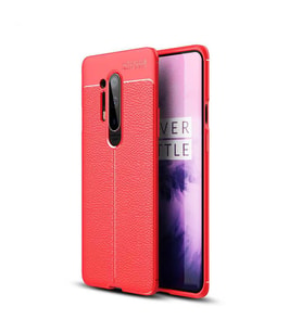 One Plus 8 Pro Kılıf Zore Niss Deri Desenli Silikon Kılıf (Kırmızı)