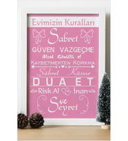 Sabret Şükret Dua Et Ahşap 24x33 cm Tasarım Çerçeve
