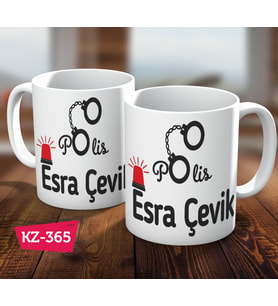 Kişiye Özel İsimli Polis Meslek Hediye Kupa Bardak