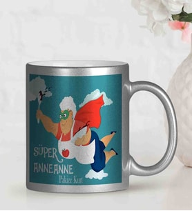 BK Gift Kişiye Özel Anneler Günü Temalı Gümüş Yaldızlı Kupa Bardak Gu11