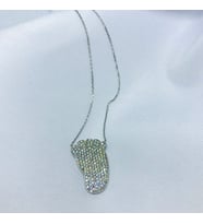 Zirkon Taşlı Bebek Ayağı Model Gümüş Kolye