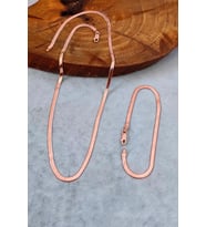 Yassı Kolye ve Bileklik Rose Gümüş Takımı SET-397
