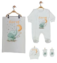 Pia Baby Gl 1925-03 İsme Özel Battaniyeli Tulum Set
