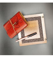 Kişiye Özel Deri Kaplı Defter Kalemli Set