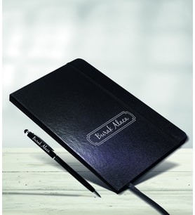 Kişiye Özel Siyah Defter Touchpen Kalem Hediye Seti Model-20