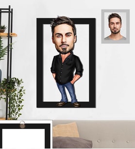 Kişiye Özel Erkek Karikatürlü 3D Ahşap Tablo 30x47 Model-2