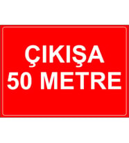 MIGNATIS - Cıkısa 50 Metre Levhası - Sac Malzeme 35x50cm