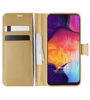 Microsonic Samsung Galaxy A50 Kılıf Delux Leather Wallet Gold