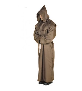 Unisex Keşiş Kostümü Monk Kıyafeti (Kahverengi)