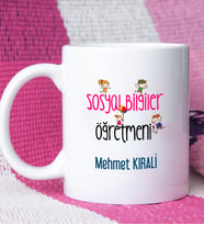 Sosyal Bilgiler Öğretmeni Tasarımlı Kişiye Özel Sosyal Bilgiler Öğretmeni Kupa Bardak