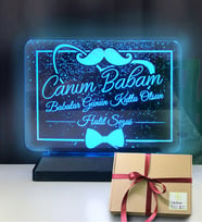 Canım Babam Led Gece Lambası (Mavi)