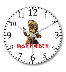 İron Maiden3 Duvar Saati Bombeli Gercek Cam