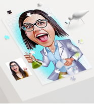BK Gift Kişiye Özel Kadın Kimya Mühendisi Karikatür 240 Parça A3 Puzzle  1