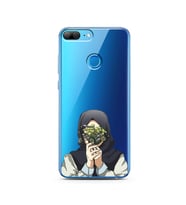 Kapalı Çiçekli Kız Tasarımlı Süper Şeffaf Silikon Telefon Kılıfı Huawei Honor 9 
