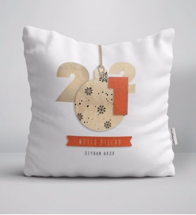 BK Gift Kişiye Özel 2024 Mutlu Yıllar Beyaz Yastık-3