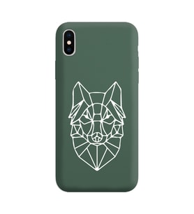 Iphone X Çizgi Tasarımlı Koyu Yeşil Lansman Telefon Kılıfı