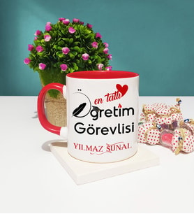 Mesajlı Öğretim Görevlisi Kupa Bardak Kırmızı
