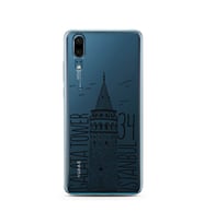 Galata Tasarımlı Süper Şeffaf Silikon Telefon Kılıfı Huawei P20   