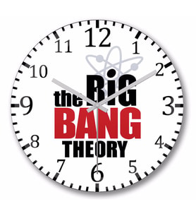 The Big Bang Theory Logo Duvar Saati Bombeli Gercek Cam