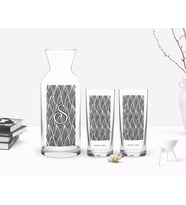 BK Gift Kişiye Özel Renkli Baskılı İsimli İkili Rakı Bardağı ve Karaf Hediye Seti-126 (Beyaz)