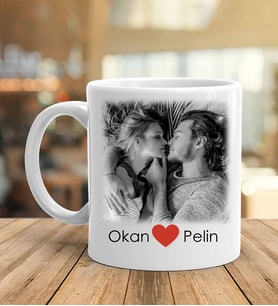 KİŞİYE ÖZEL SEVGİLİYE FOTOĞRAFLI KUPA BARDAK
