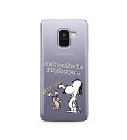 Snoopy Tasarımlı Süper Şeffaf Silikon Telefon Kılıfı Samsung A8 (2018)  