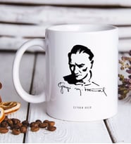 BK Gift Kişiye Özel Atatürk Temalı Beyaz Kupa Bardak-19