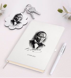 BK Gift Kişiye Özel Atatürk Temalı Beyaz Defter Kalem ve Anahtarlık Hediye Seti-14 (Model 1)